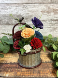 Garden Bird Bath - Sola Wood Flower Arrangement