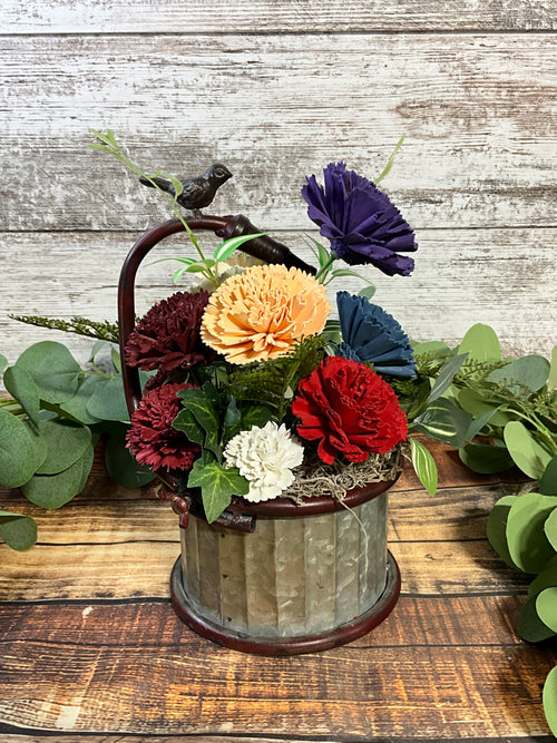 Garden Bird Bath - Sola Wood Flower Arrangement - Joni’s Sola Ever After, LLC