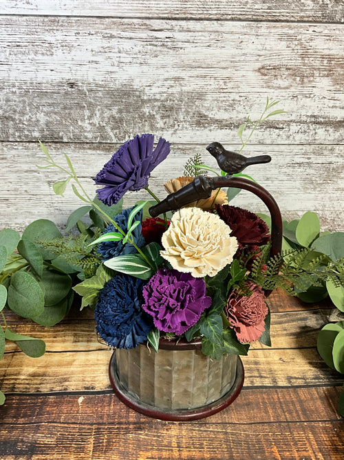 Garden Bird Bath - Sola Wood Flower Arrangement - Joni’s Sola Ever After, LLC