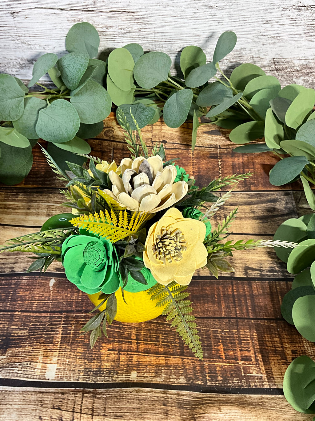 Lemon Drop Sola Wood Flower Arrangement