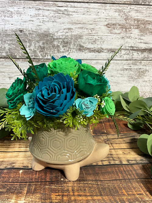 Turtle Crossing - Coastal Farmhouse Sola Wood Arrangement - Joni’s Sola Ever After, LLC