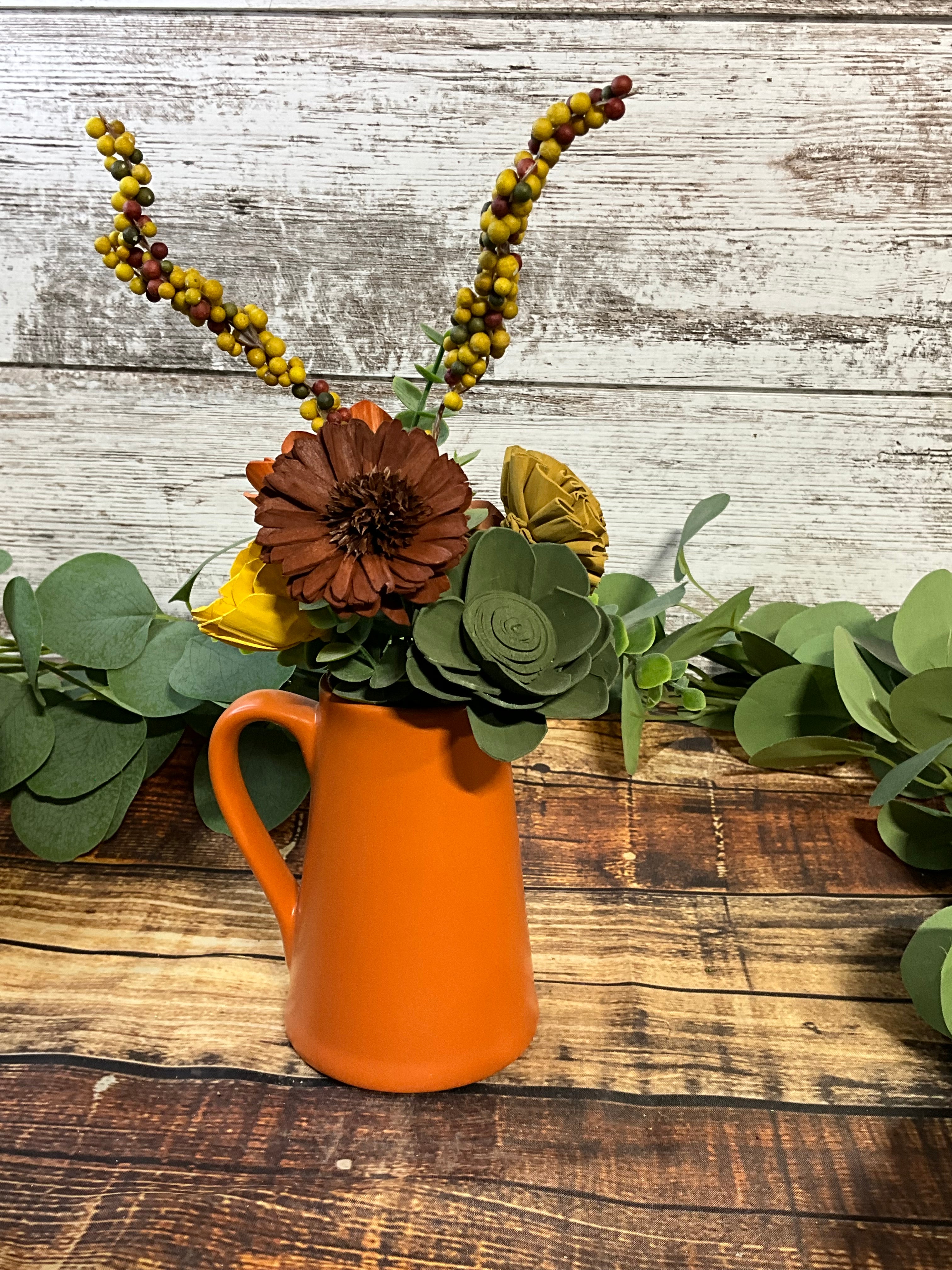 Orange Blossom Pitcher Arrangement