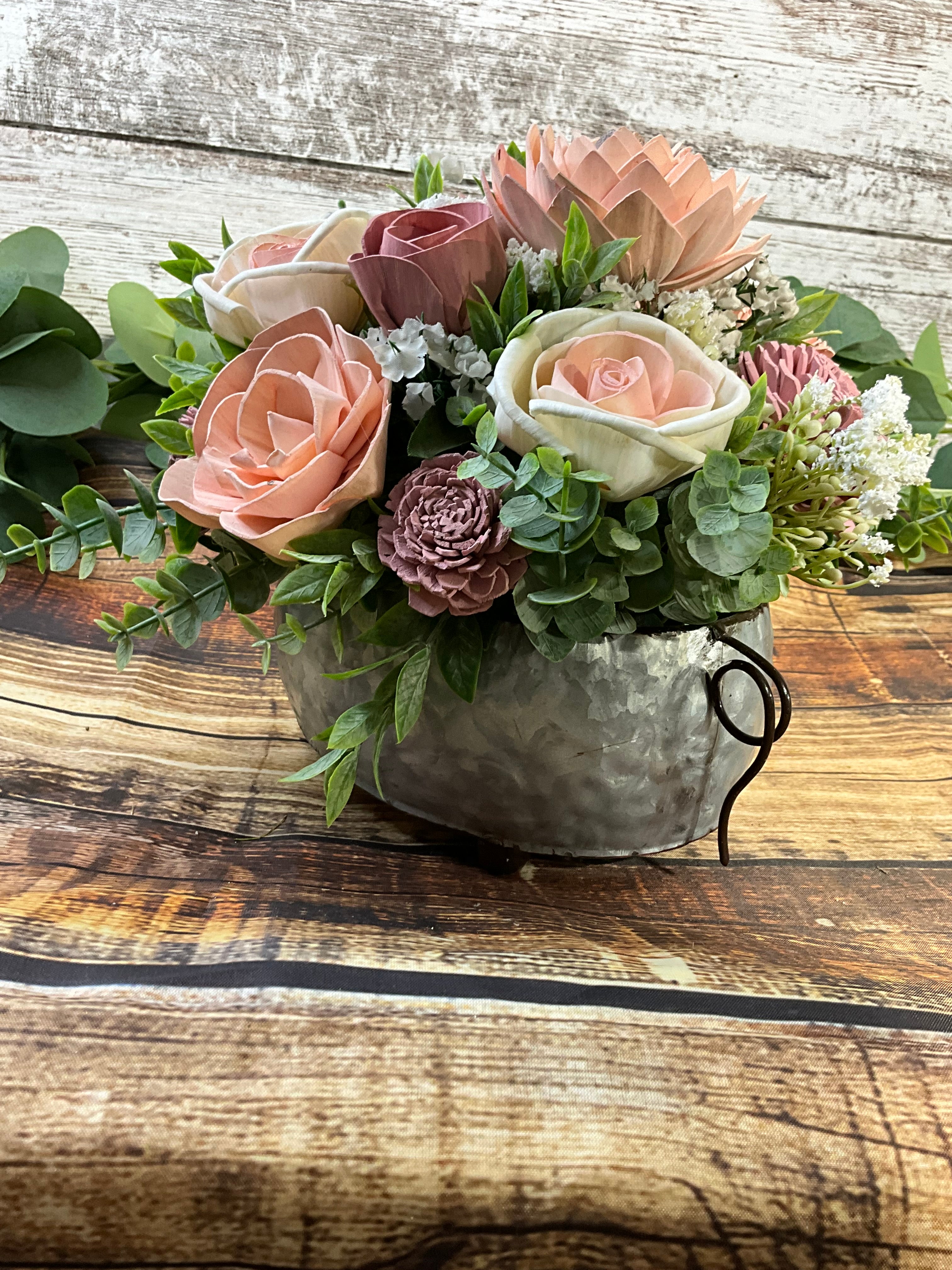 Pretty in Piggy - Farmhouse Sola Wood Arrangement