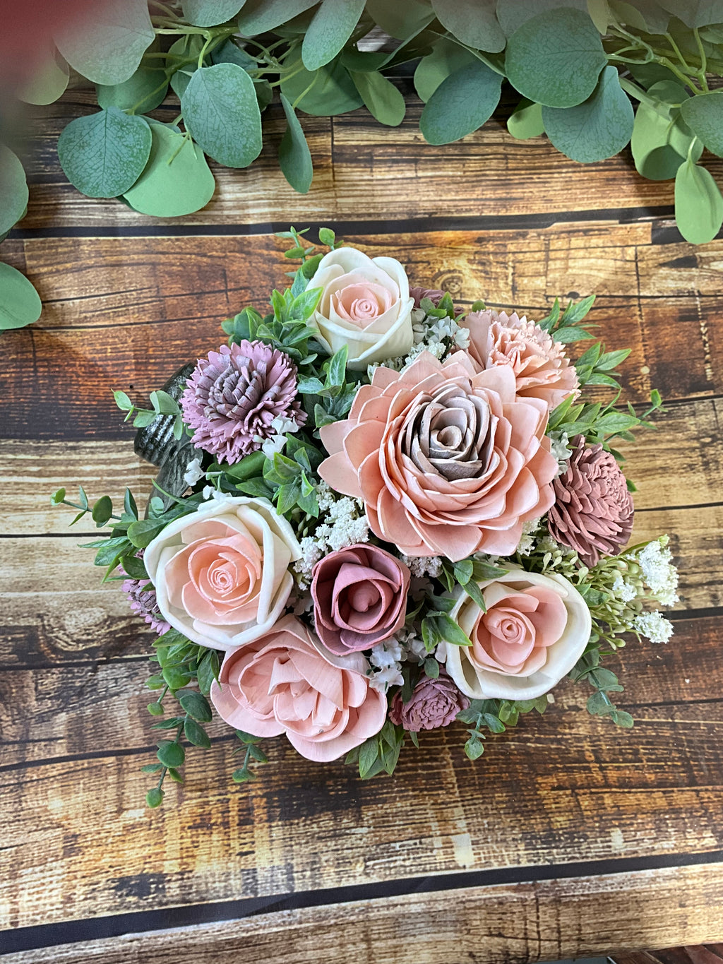 Pretty in Piggy - Farmhouse Sola Wood Arrangement