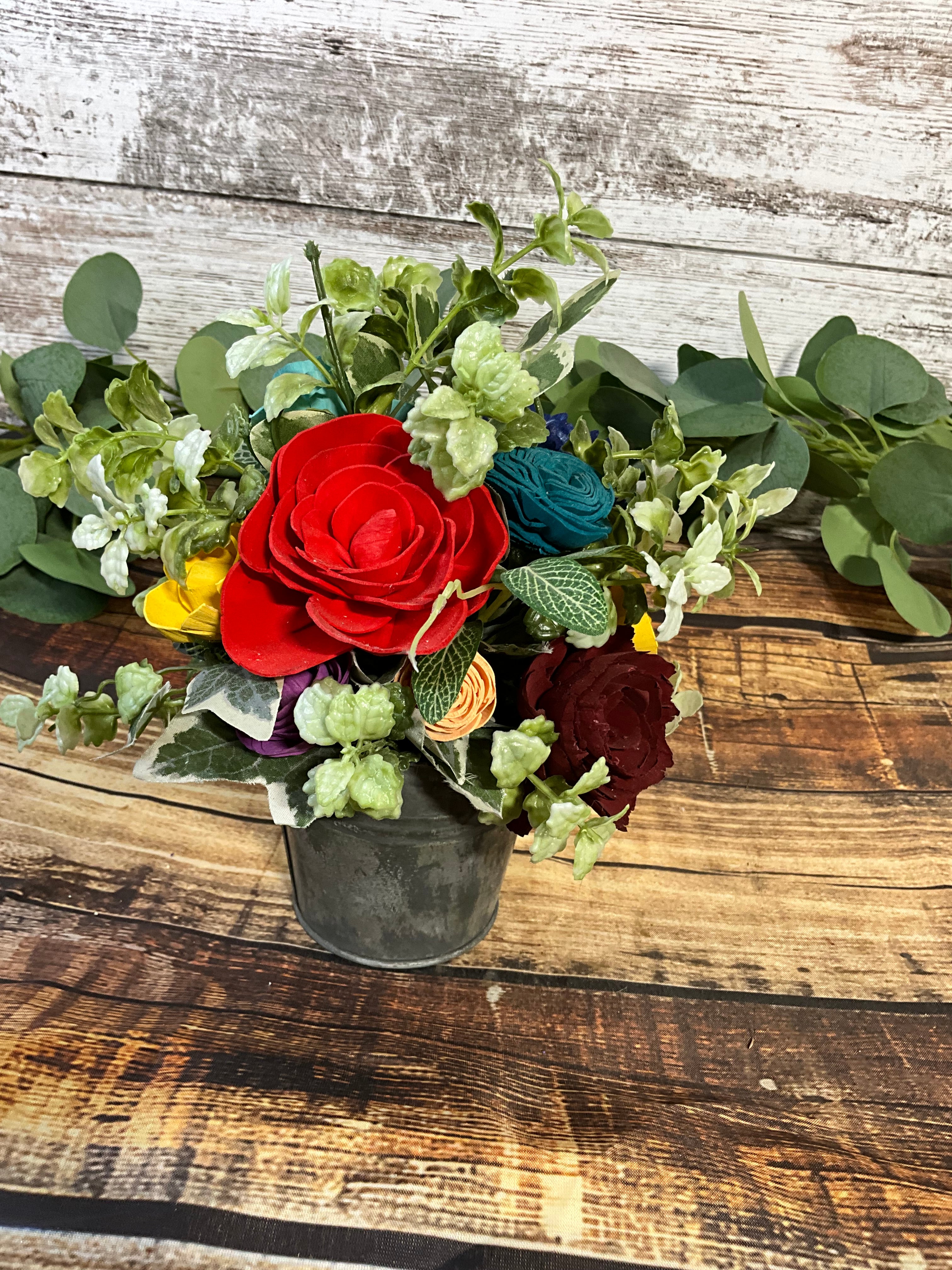 Garden Party - Vibrant Multicolor Sola Wood Flower Centerpiece