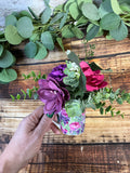 Jewel-Toned Sola Wood Flower Arrangement in Floral Mug