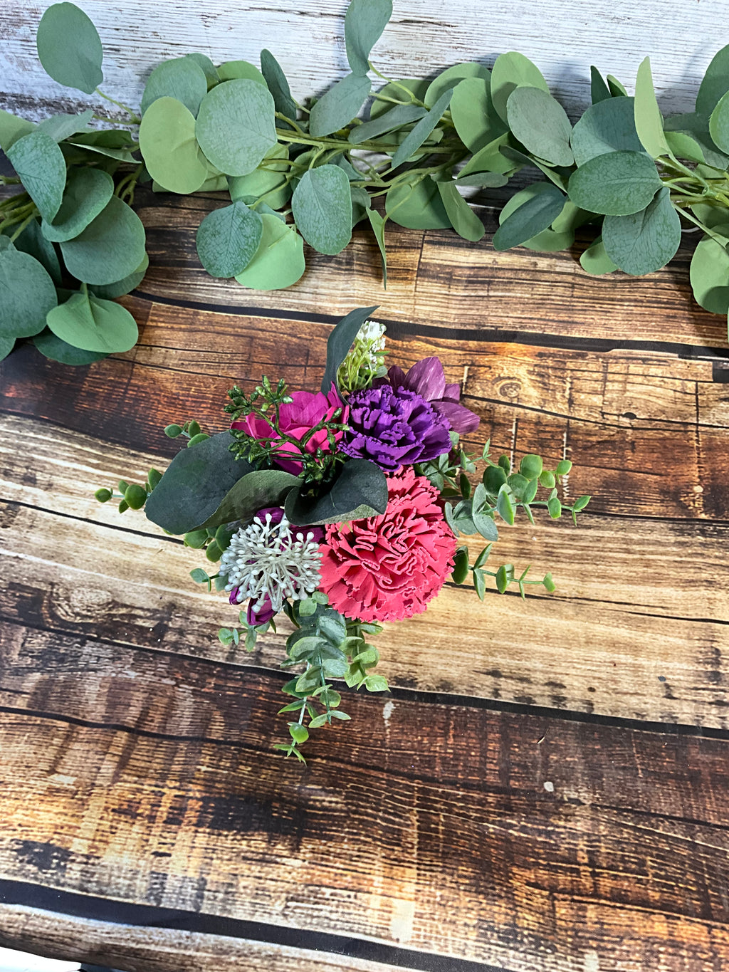 Jewel-Toned Sola Wood Flower Arrangement in Floral Mug