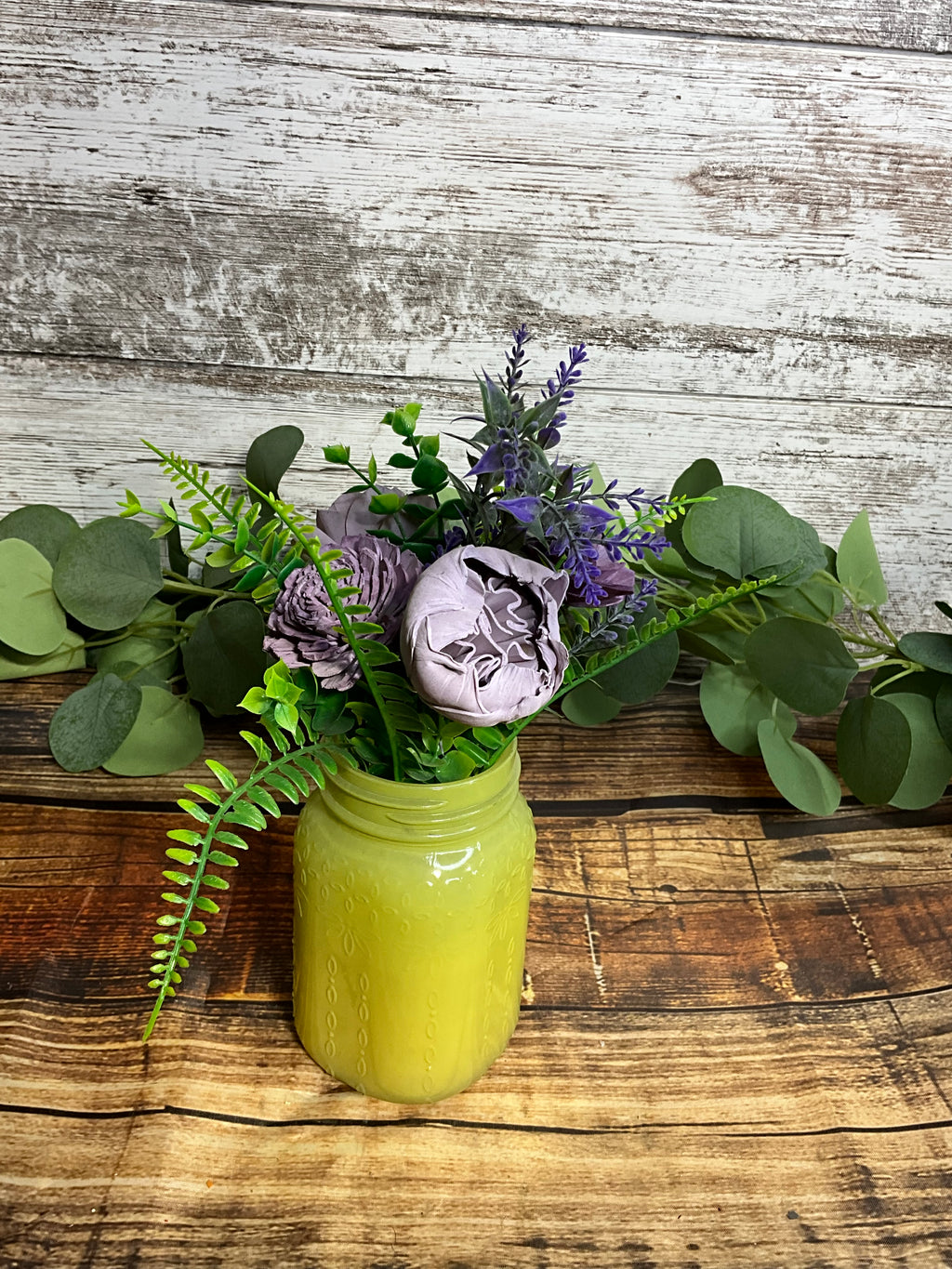 Lavender Chartreuse - Purple & Green Sola Wood Flower Arrangements