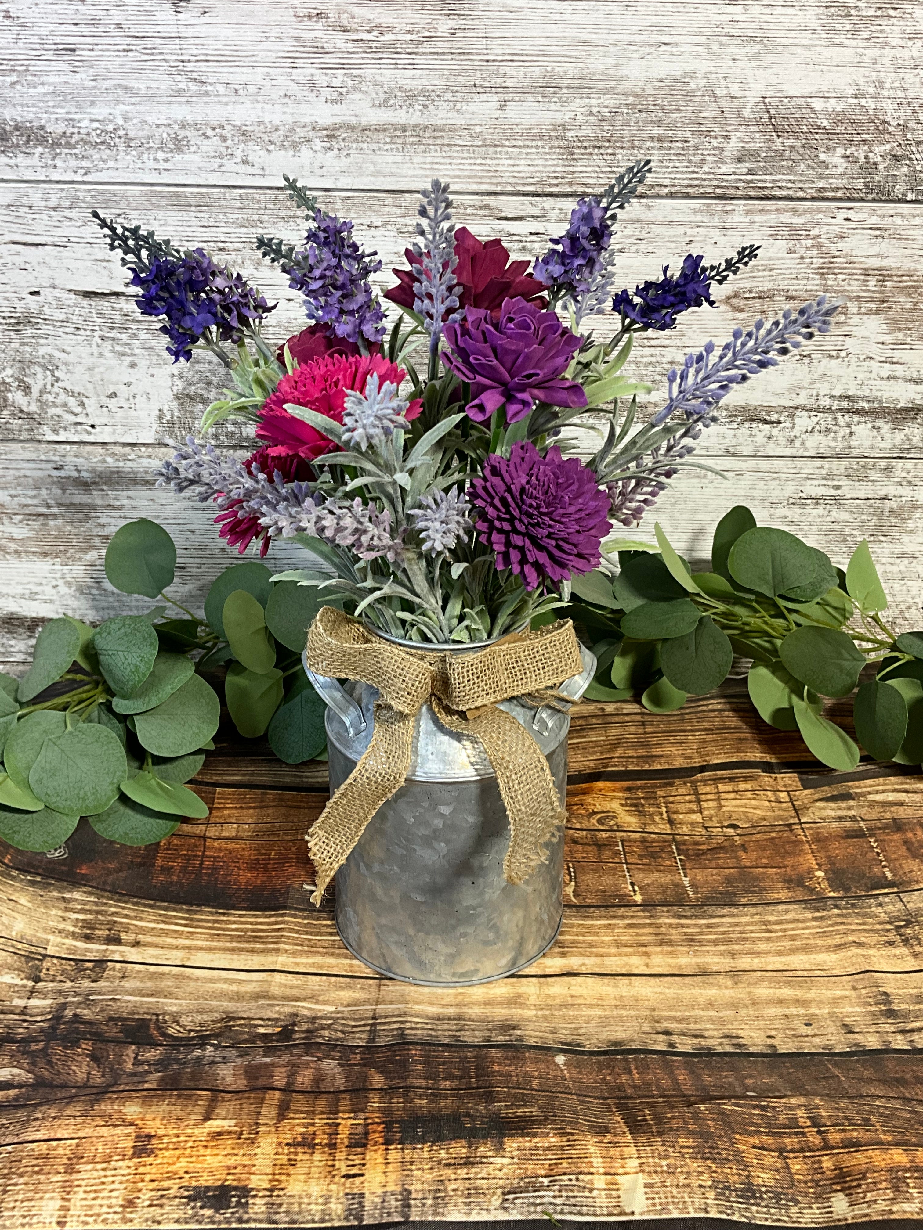 Lavender Fields - Purple & Burgundy Sola Wood Flower Arrangement