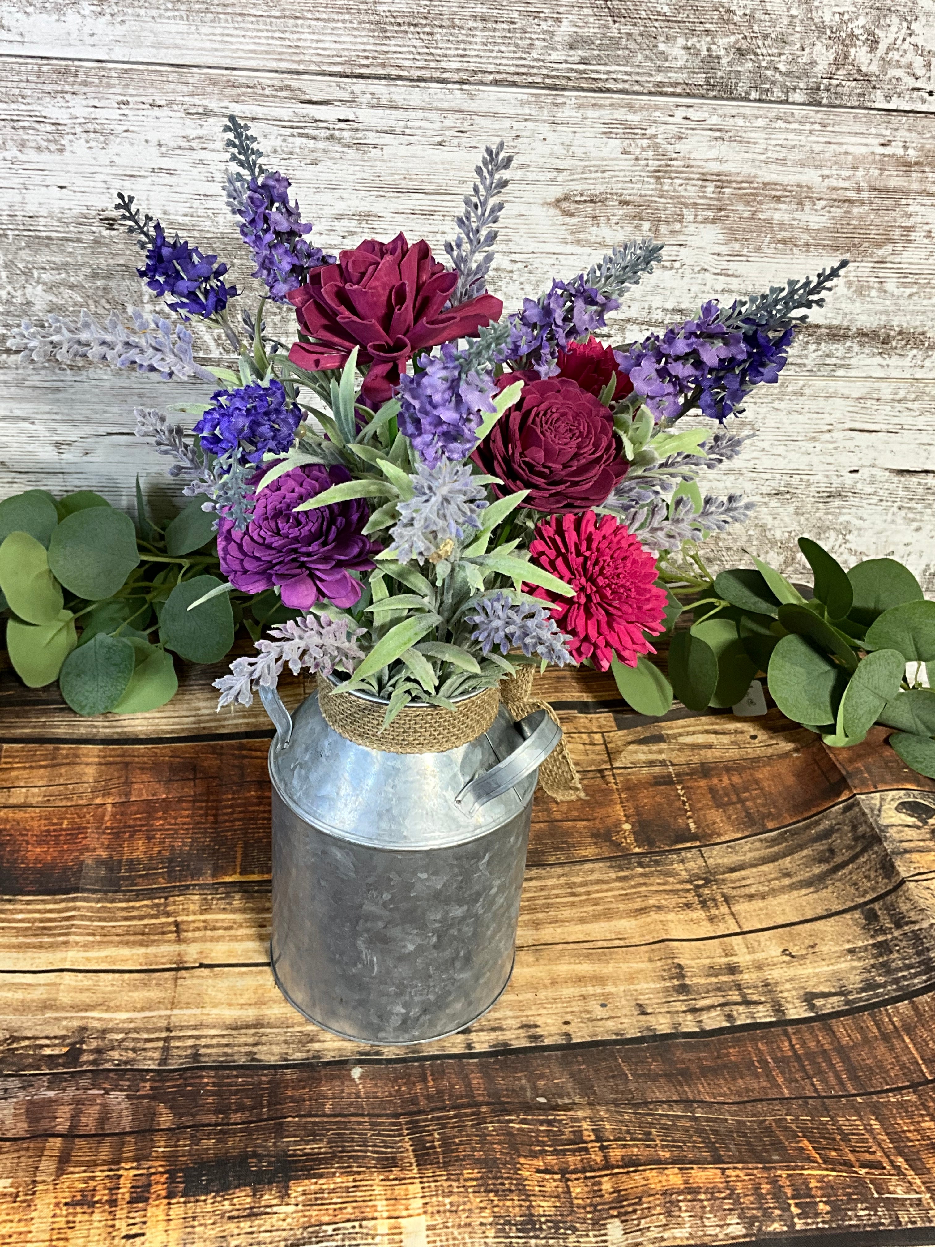 Lavender Fields - Purple & Burgundy Sola Wood Flower Arrangement