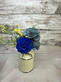 Sola Wood Flower Arrangement in Rustic Cream Vase
