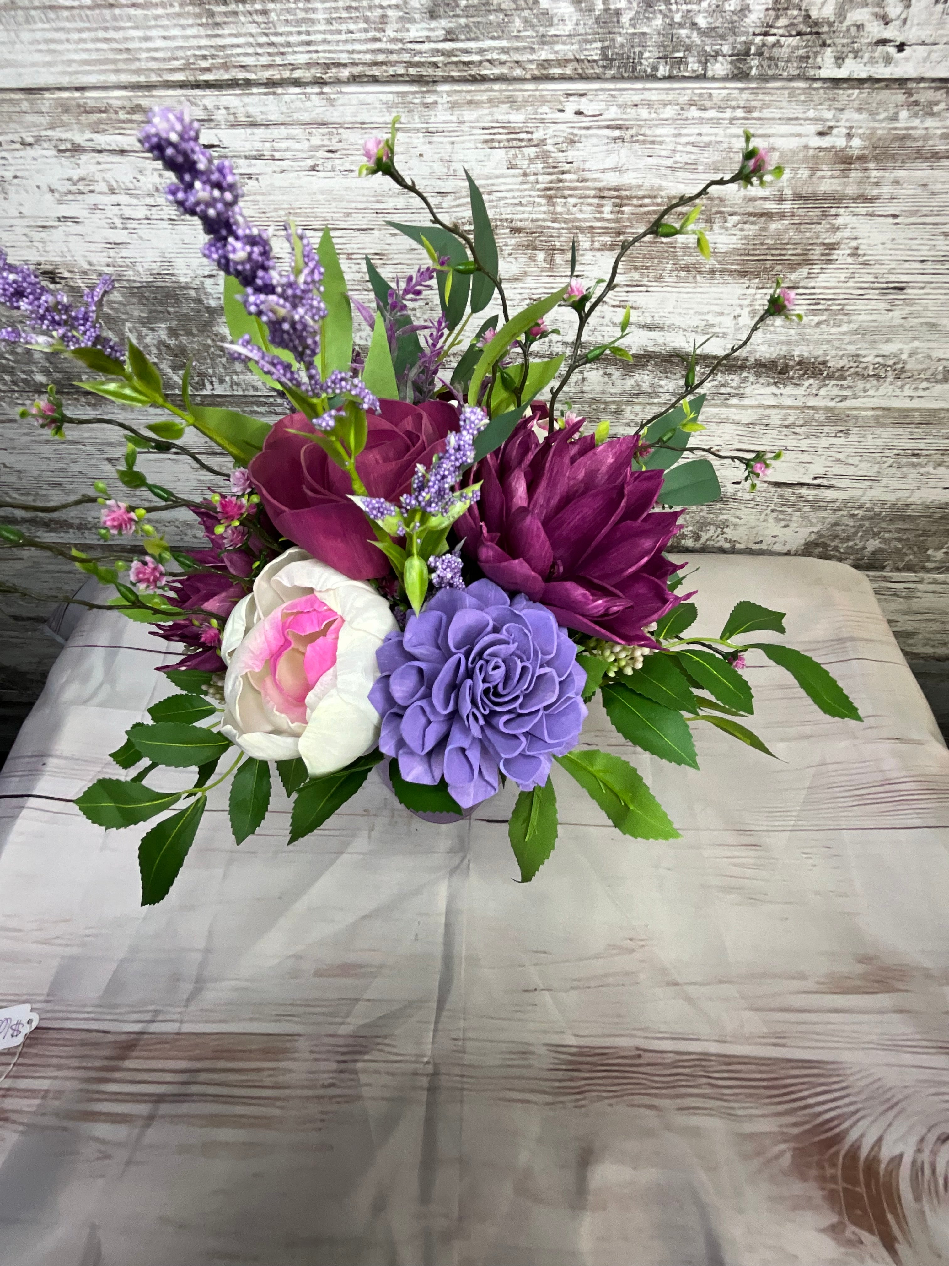 Lavender Dreams Sola Wood Flower Arrangement in Purple Mason Jar