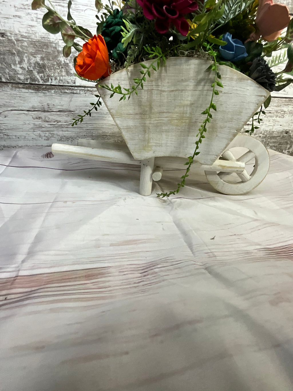 Rainbow Garden Wheelbarrow Sola Wood Flower Arrangement