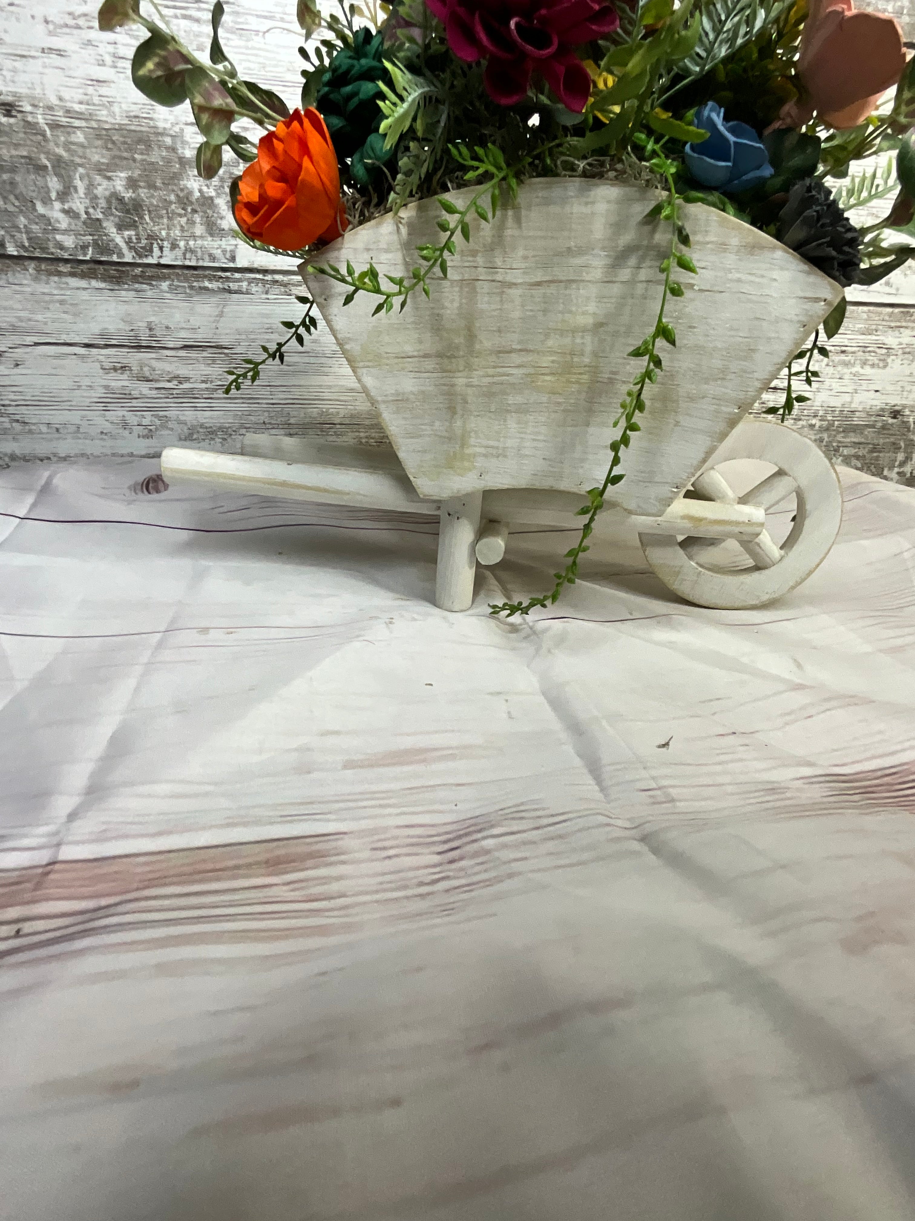 Rainbow Garden Wheelbarrow Sola Wood Flower Arrangement