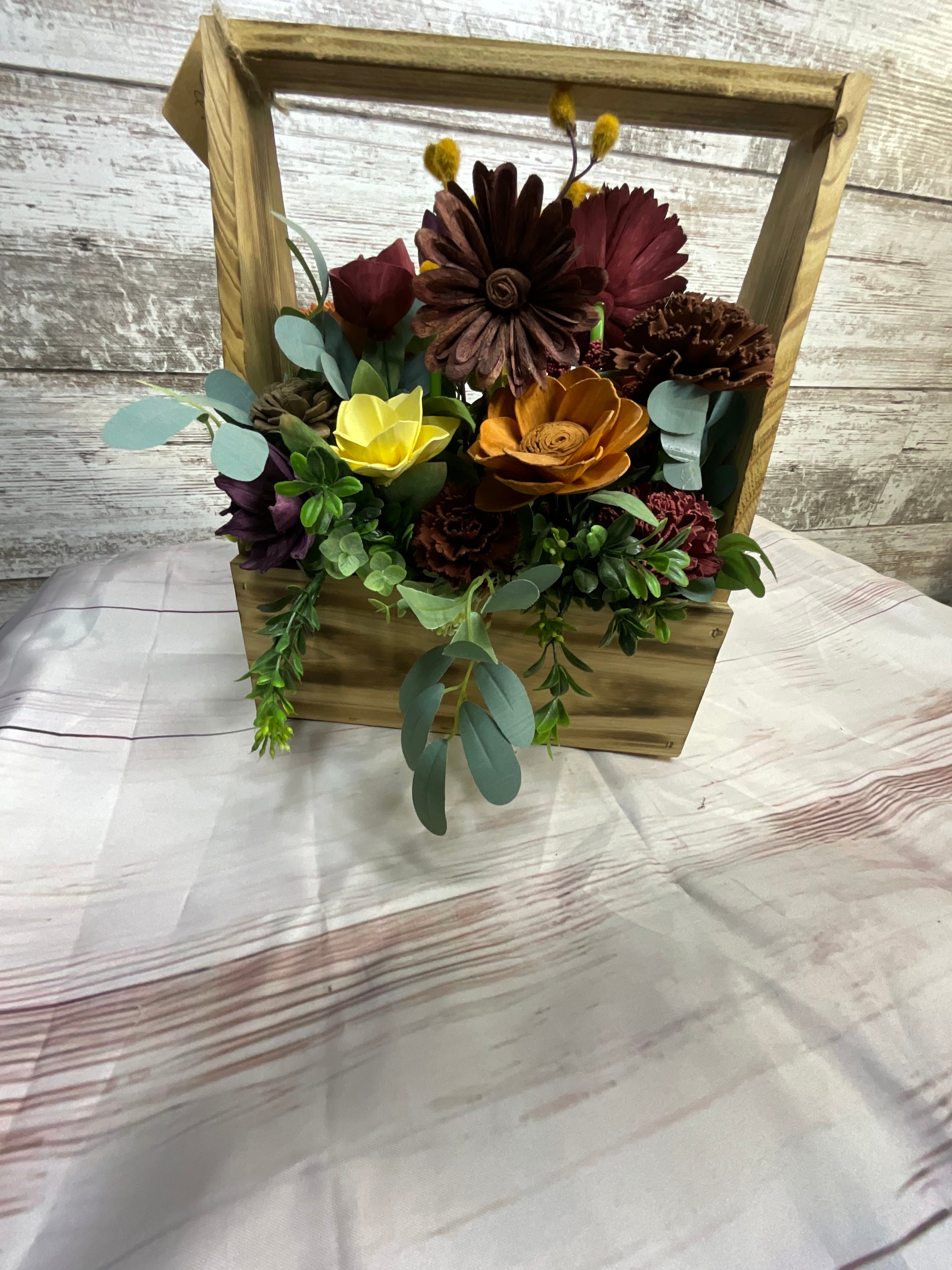 Rustic Toolbox Sola Wood Flower Arrangement