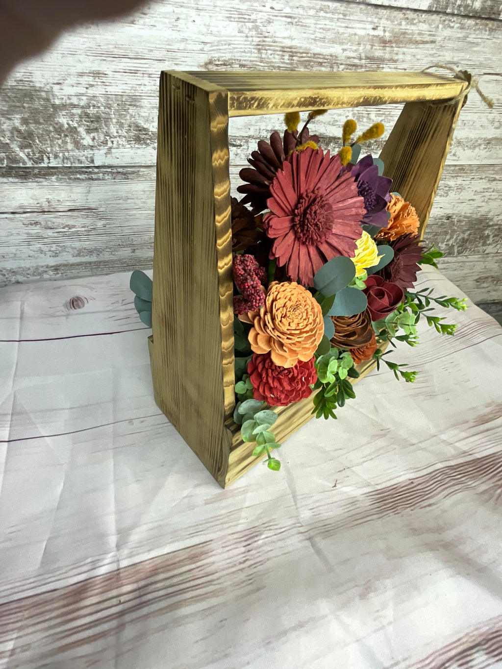 Rustic Toolbox Sola Wood Flower Arrangement