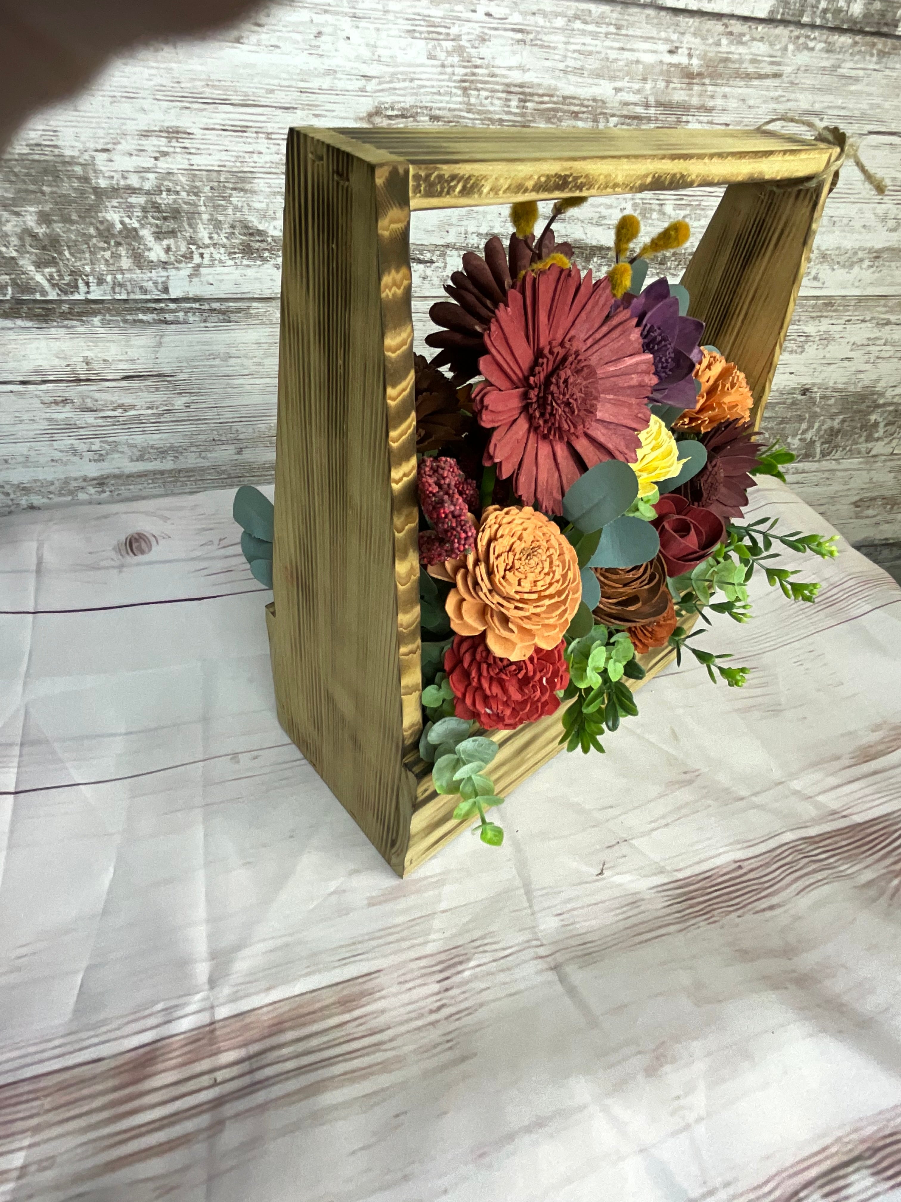 Rustic Toolbox Sola Wood Flower Arrangement