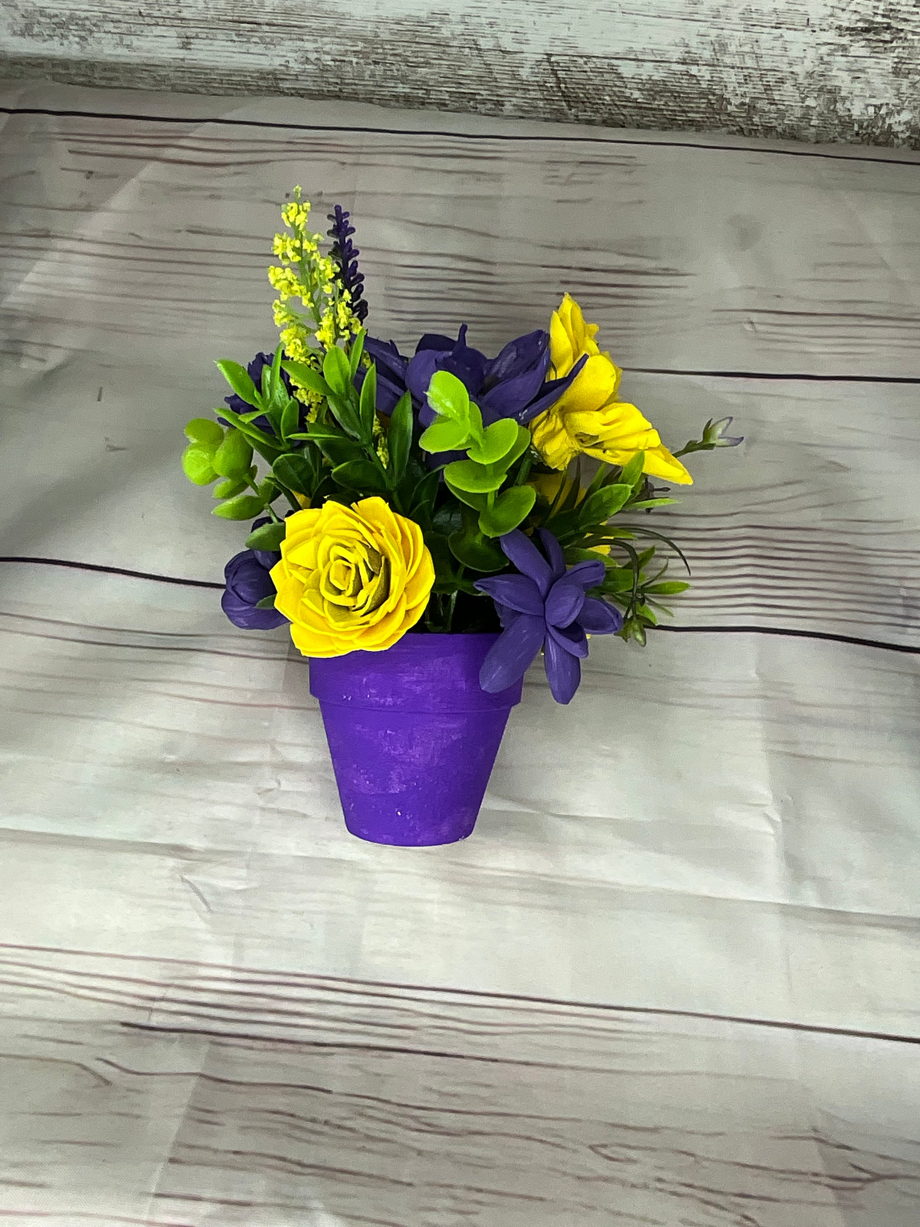 Sunshine & Lavender - Purple & Yellow Sola Wood Flower Arrangement