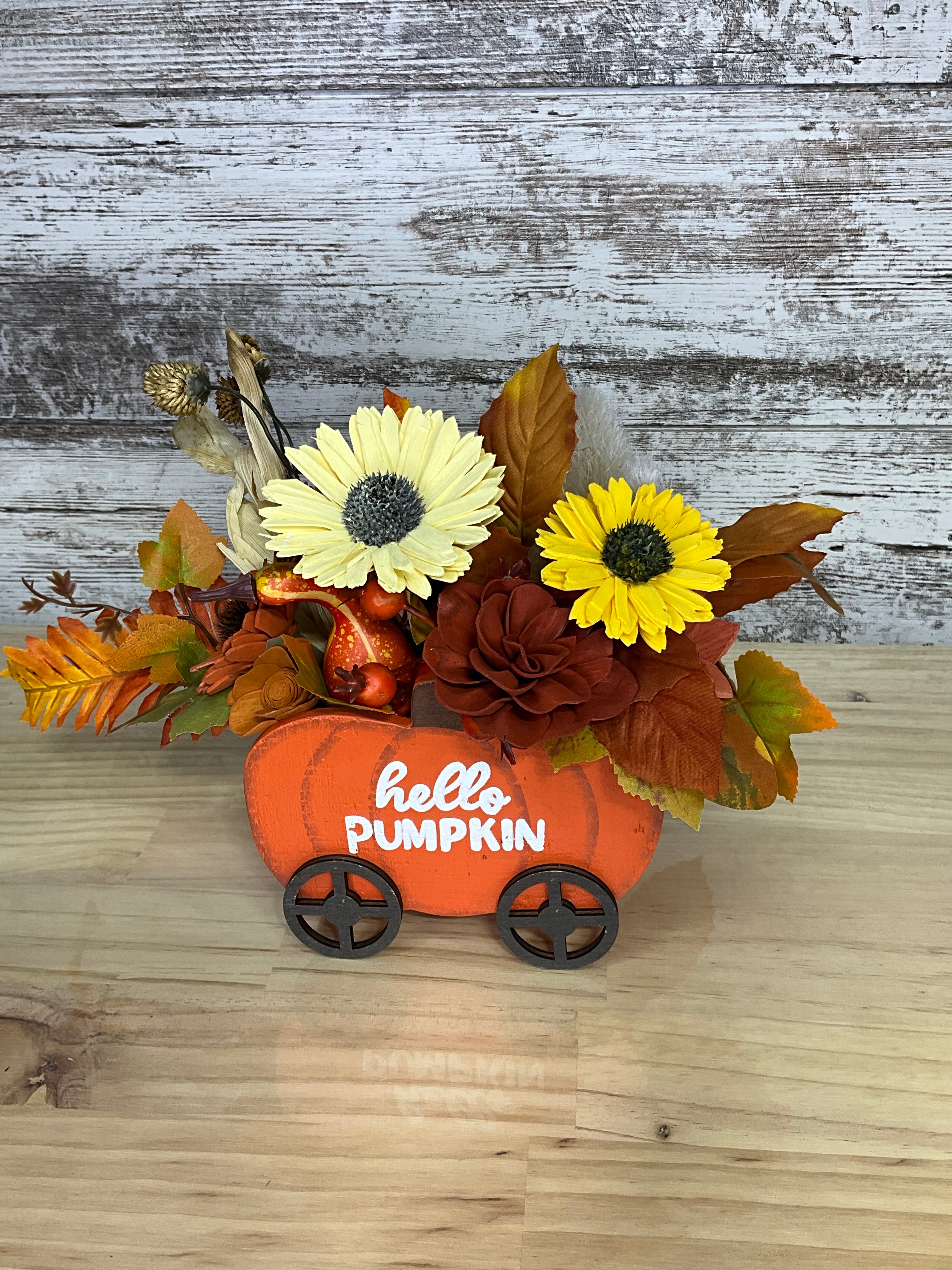 Hello Pumpkin Sola Wood Flower Arrangement