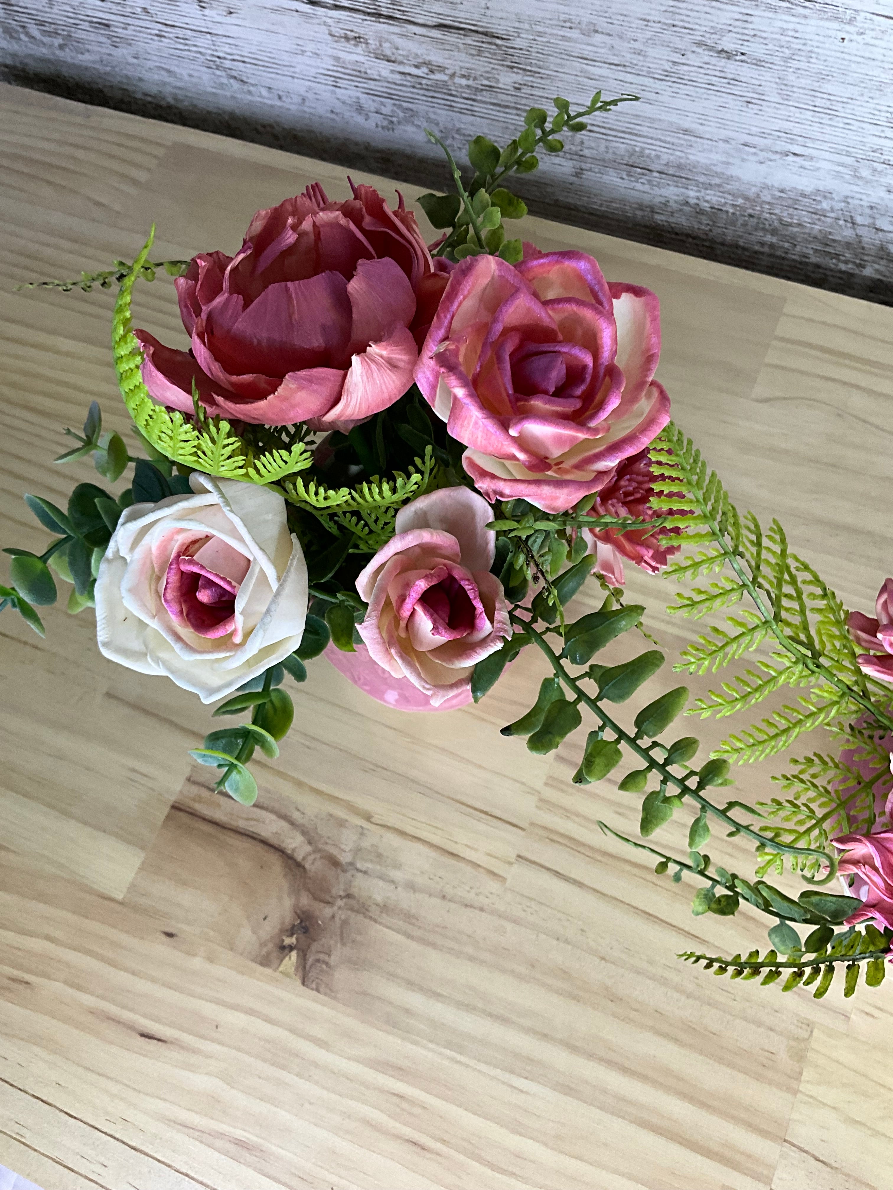 Pink Gnome Duo Sola Wood Rose Arrangements