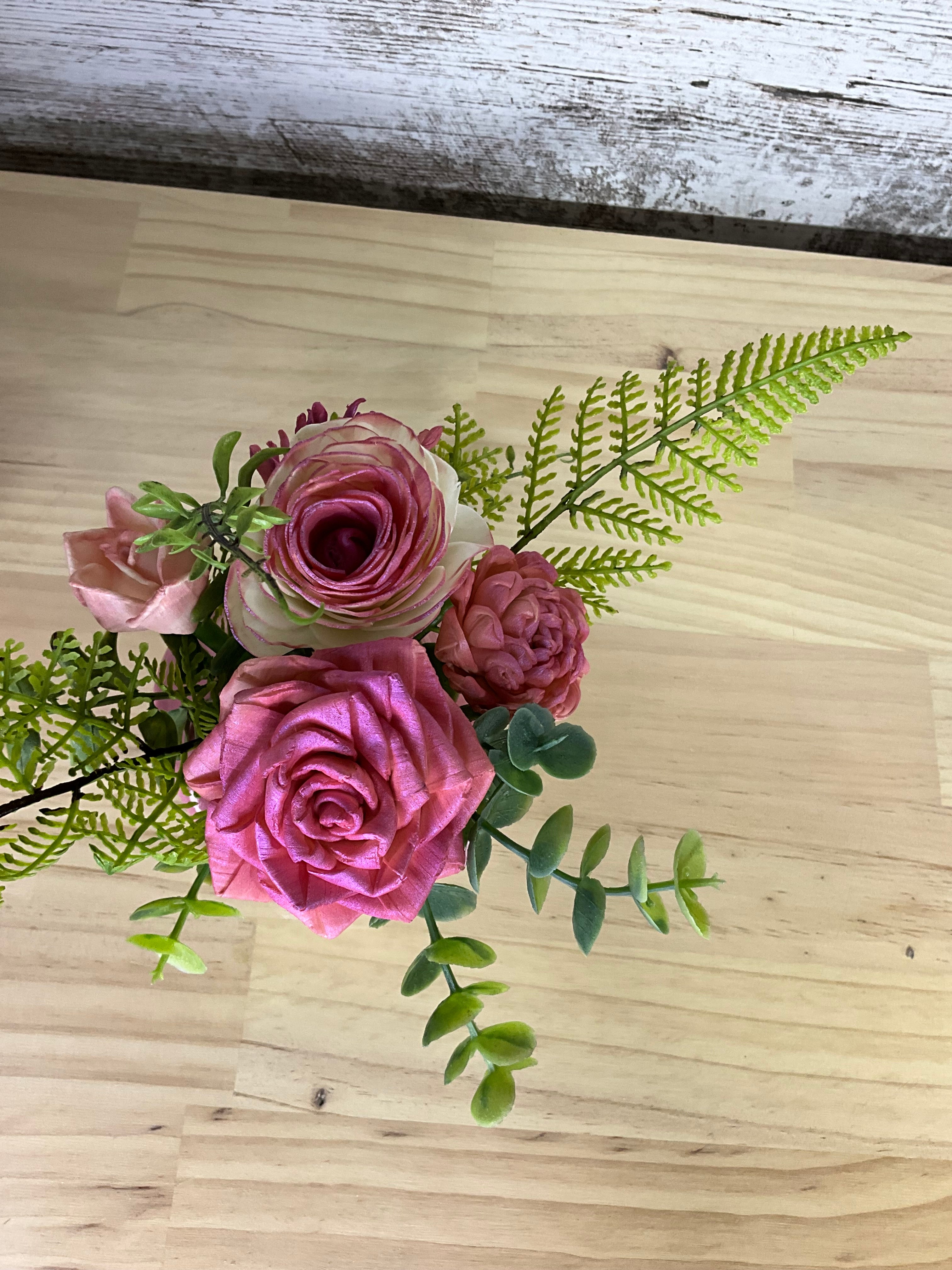Pink Gnome Duo Sola Wood Rose Arrangements