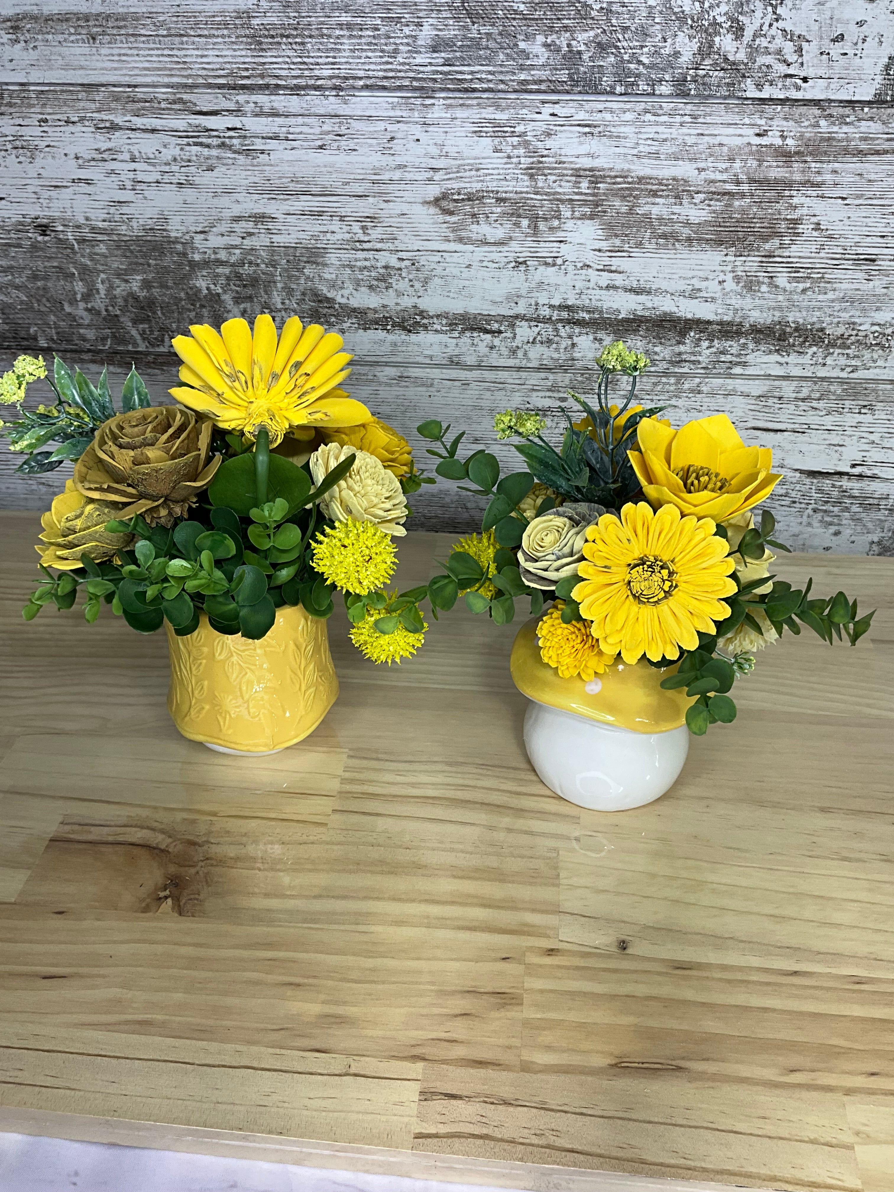 Sunshine Gnome Duo Sola Wood Flower Arrangements