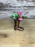 Copper Cowboy Boot Sola Wood Rose Arrangement