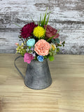 Wildflower Medley Sola Wood Flower Arrangement in Galvanized Pitcher