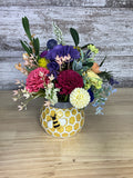 Honeycomb Bee Vase Sola Wood Flower Arrangement