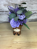 Lavender Highland Cow Ceramic Vase Arrangement
