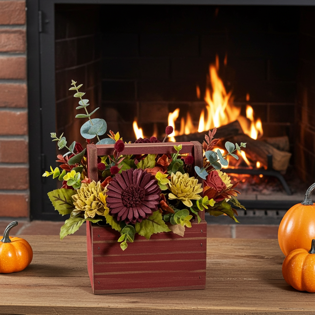 Autumn Abundance Toolbox: Stunning Sola Wood Flower Arrangement for Effortless Fall Decor