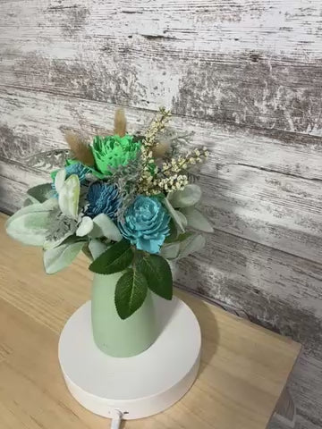 Drop In — Teal & Emerald Sola Wood Flower Arrangement