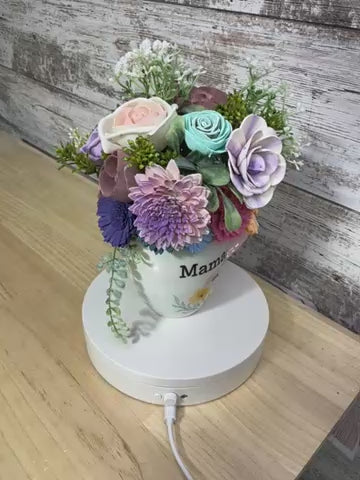 Mama Mug Sola Wood Flower Arrangement | Handcrafted Gift for Mom