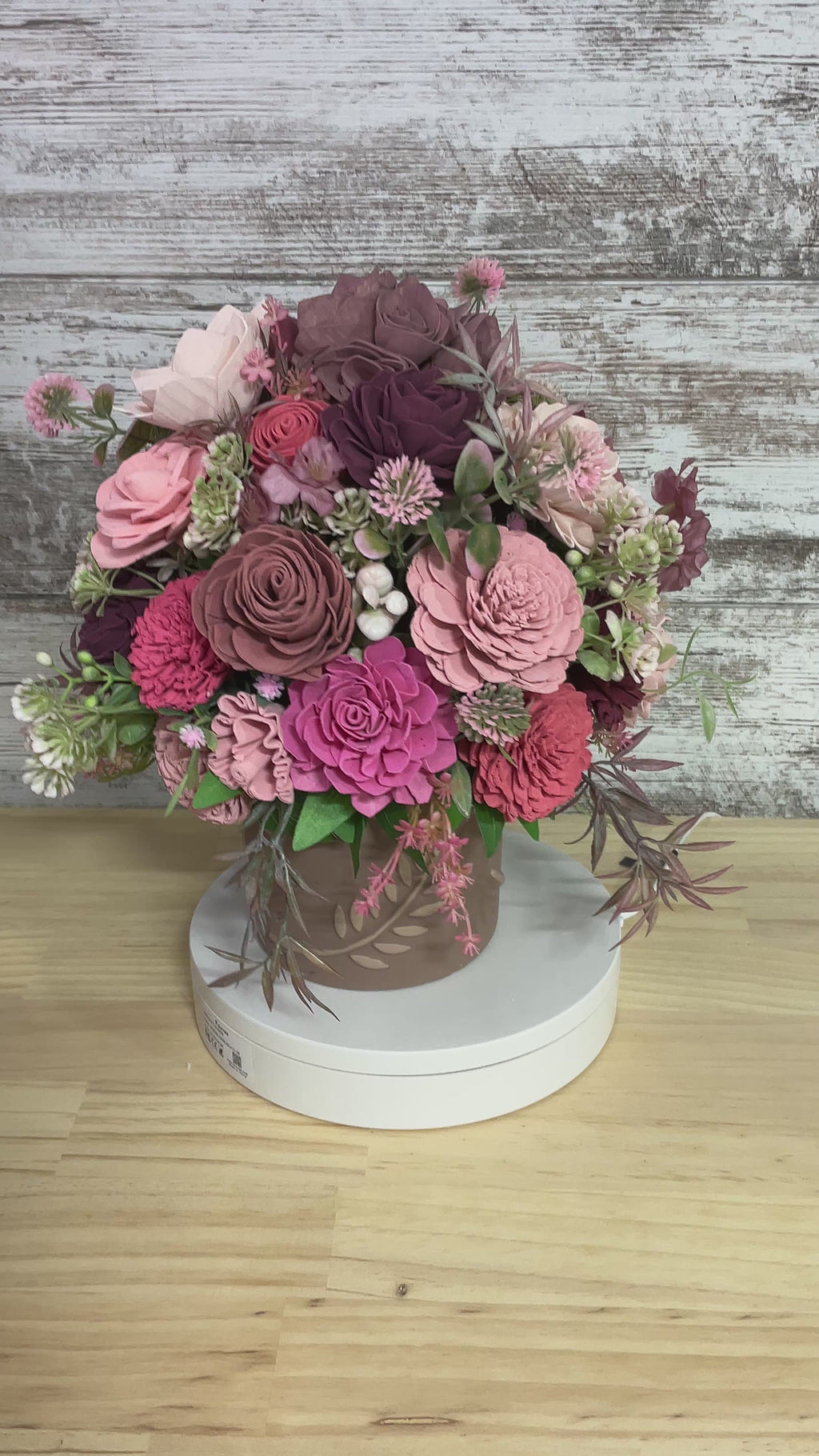 Burgundy Blush Romance – Sola Wood Flower Arrangement