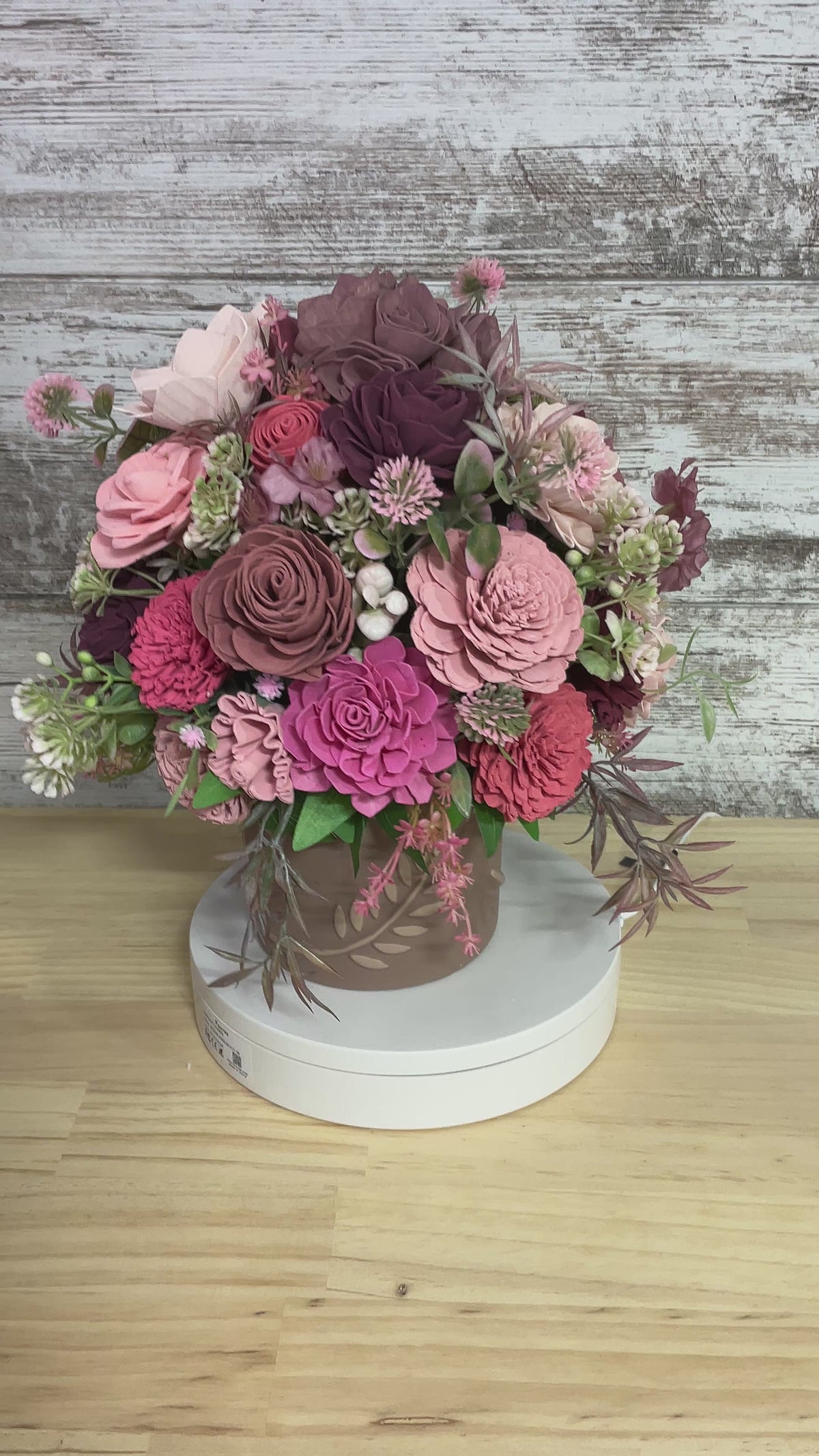 Burgundy Blush Romance – Sola Wood Flower Arrangement